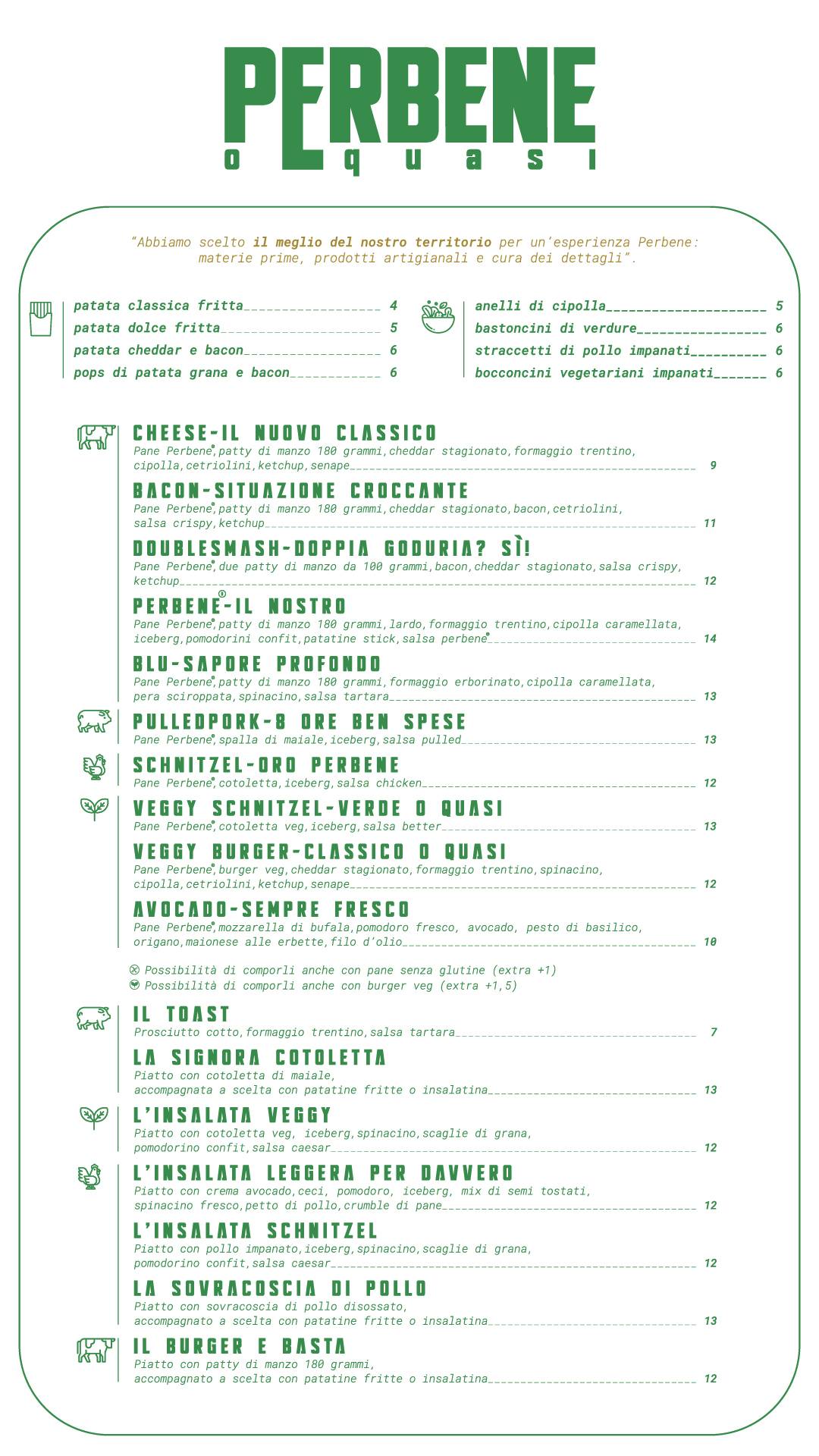 Menu di Perbene - Burger o quasi