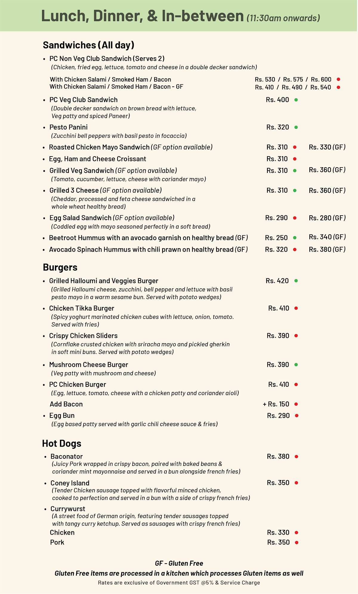 Perfect Cup - Cafe Bar menu