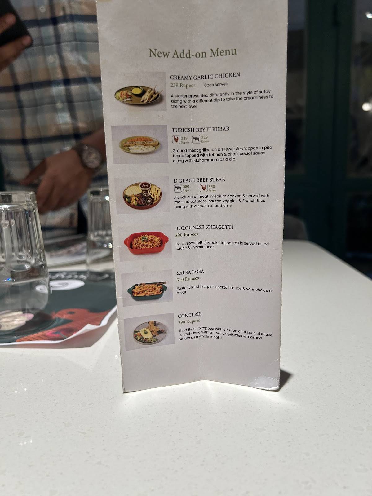 7th Lounge menu