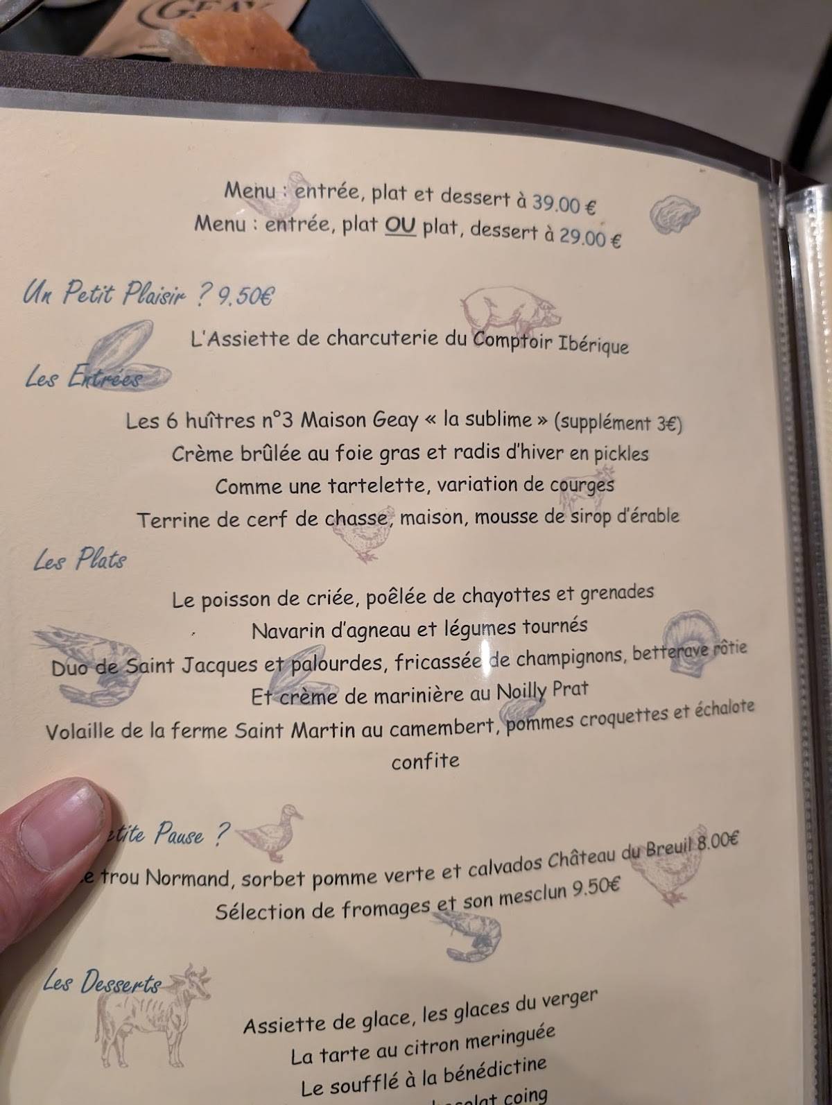 Menu de Perle d'iode