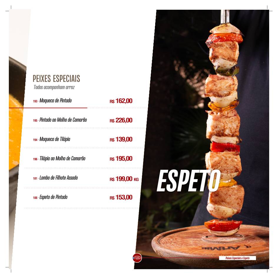 Pesqueiro Panserini Restaurante e Pousada cardápio