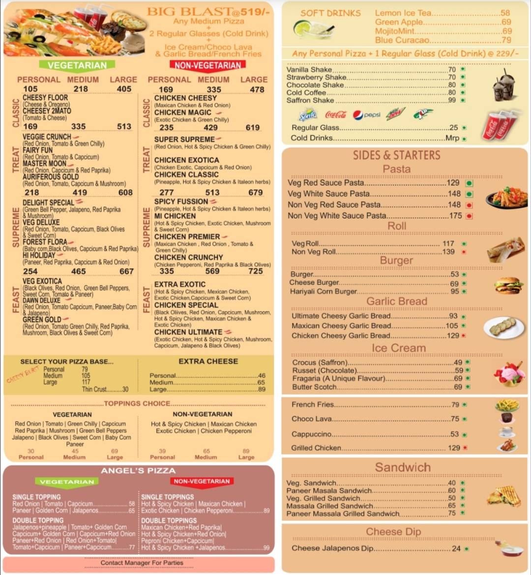 Pie Pizza Ramghat Road Near Mahajan Palace menu