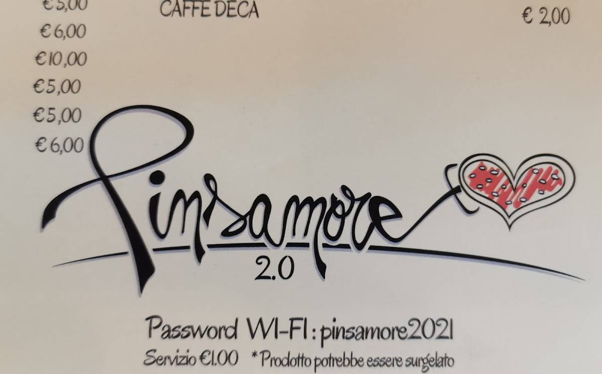 Menu di Pinsamore 2.0 