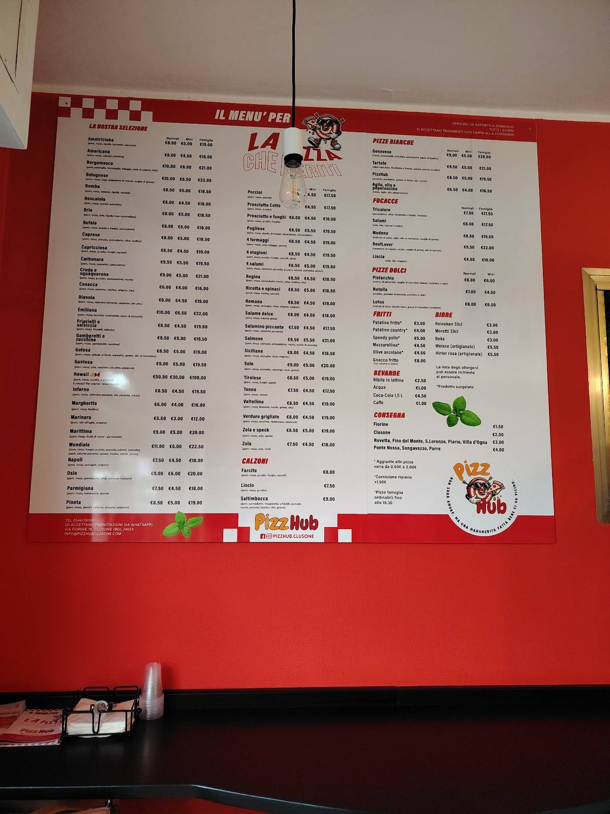 Menu di PizzHub 