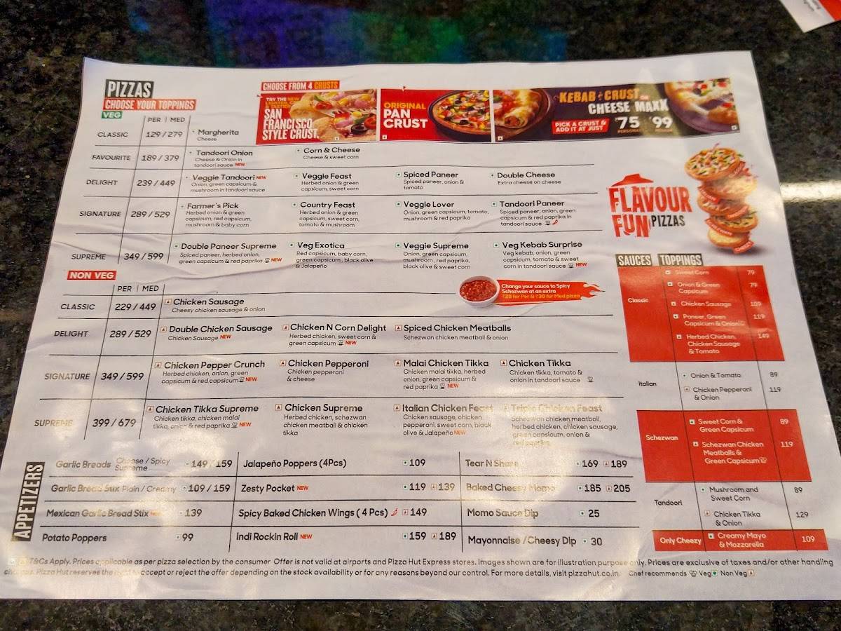 Pizza Hut Tapadia City Centre, Amravati menu
