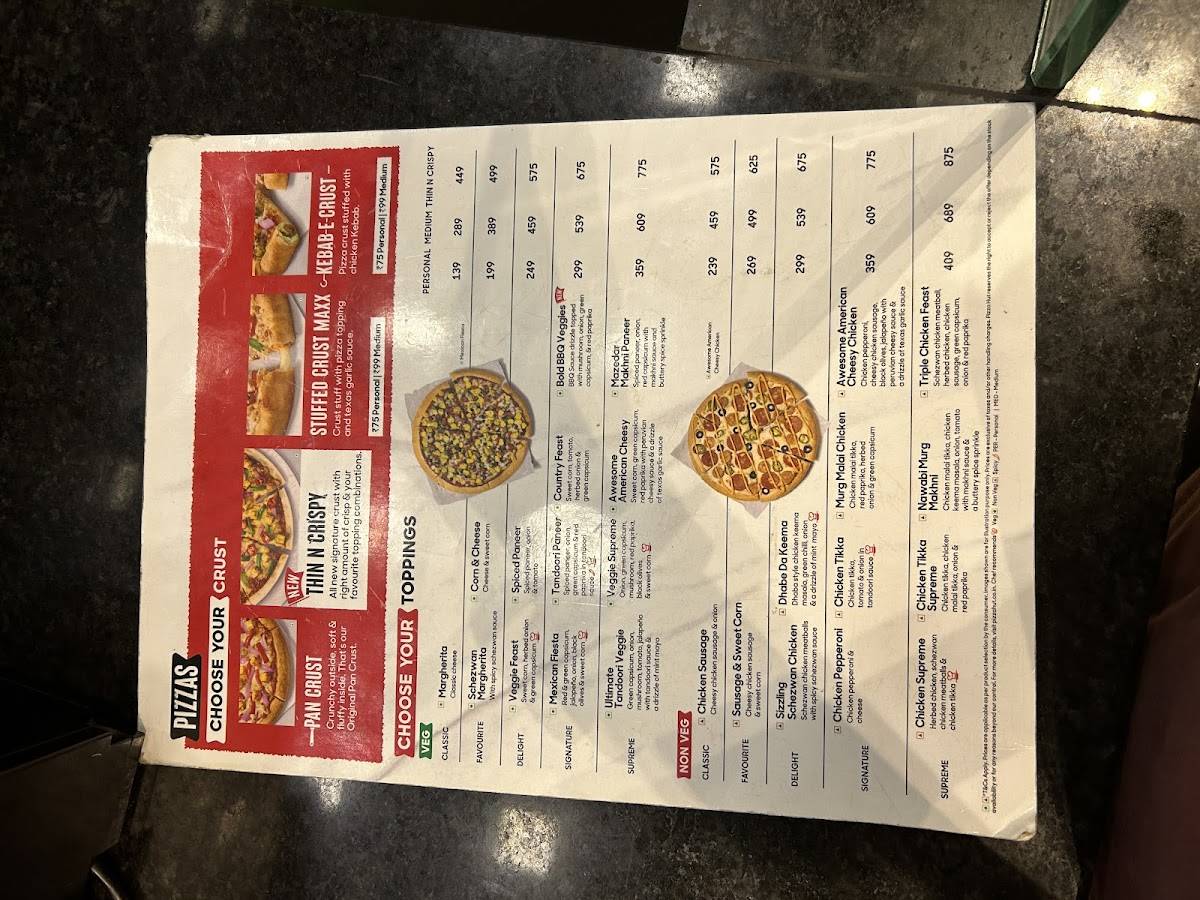 Pizza Hut Gorakshan Road, Akola menu