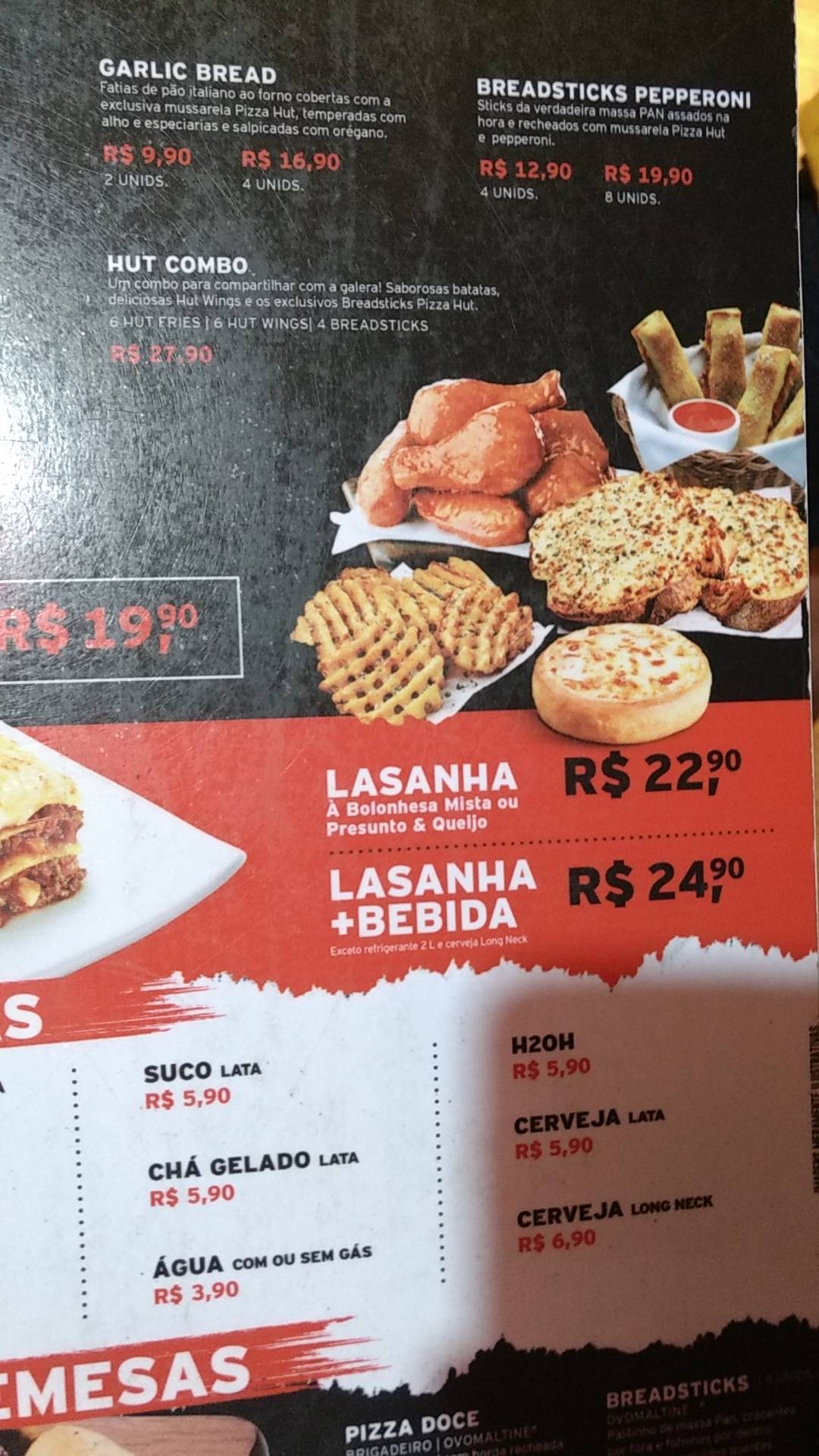 Pizza Hut cardápio