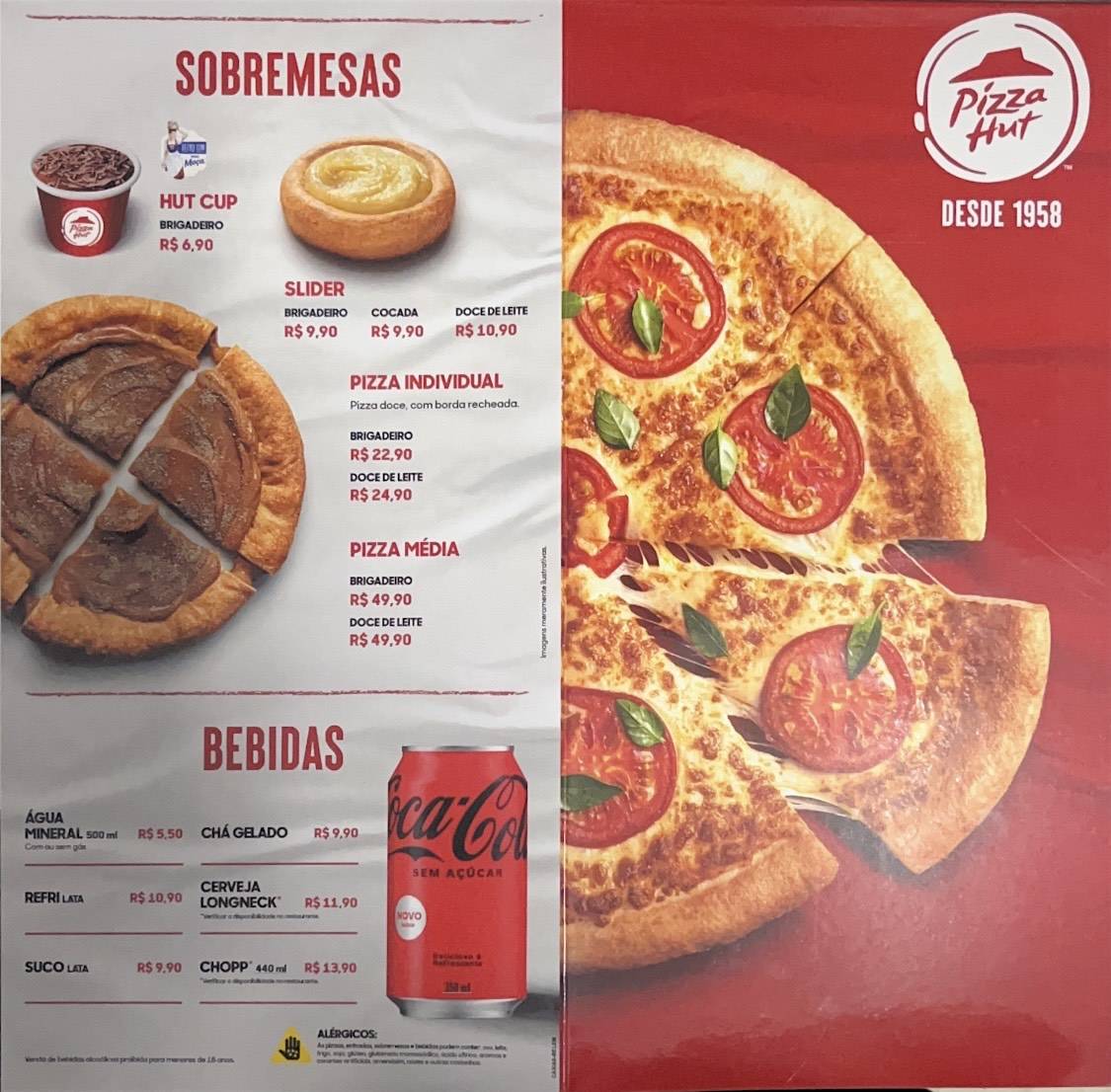 Pizza Hut cardápio