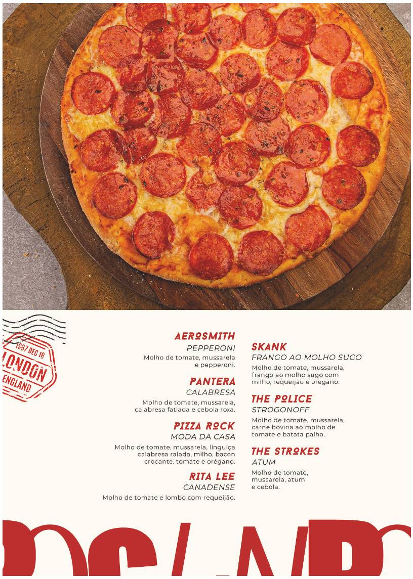 Pizza Rock Delivery cardápio