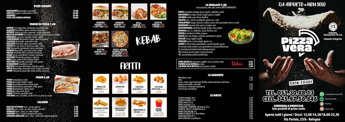 Menu di PIZZA VERA pizzeria d’asporto 