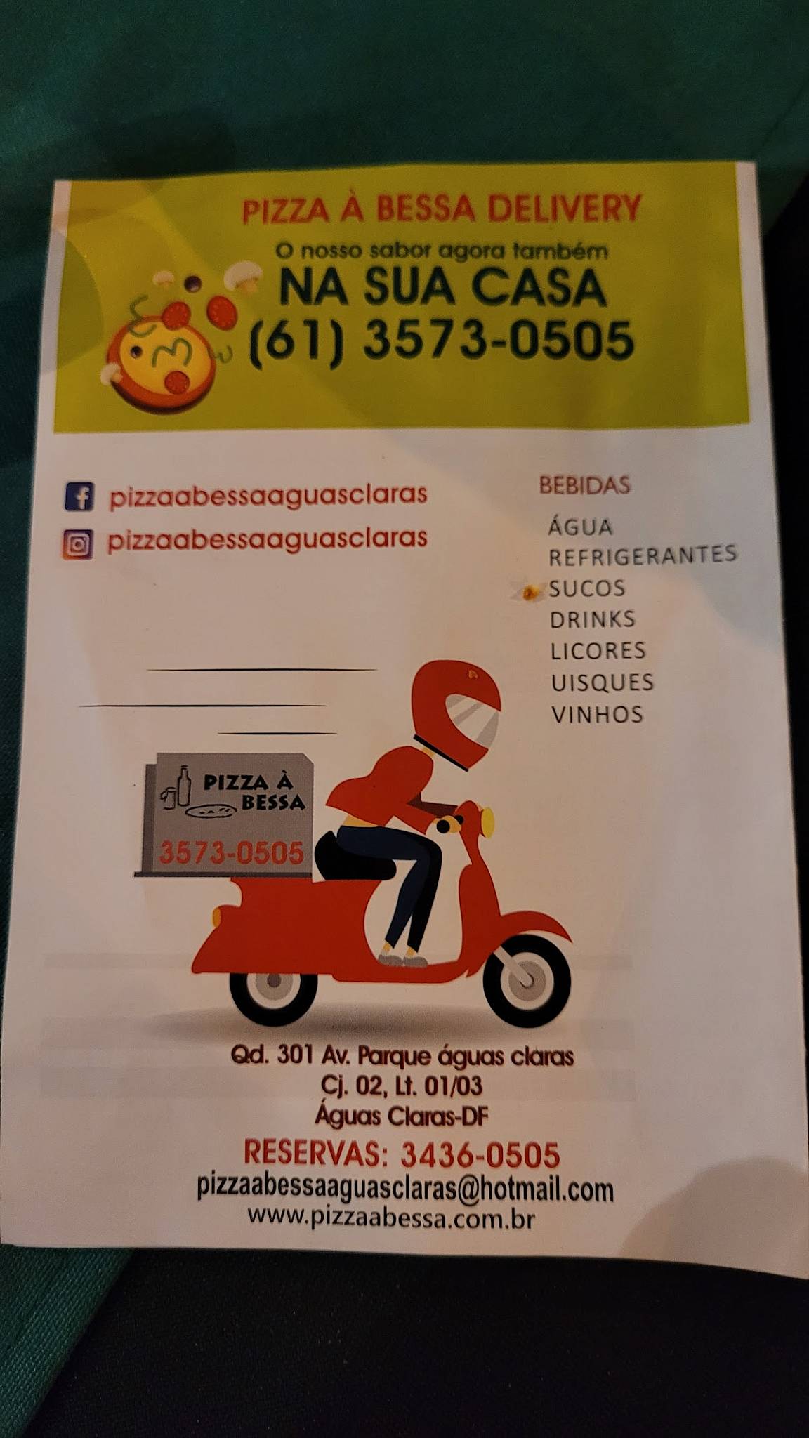 Menu em Pizza a Bessa Águas Claras pizzaria, Brasília, Av. Parque Águas ...