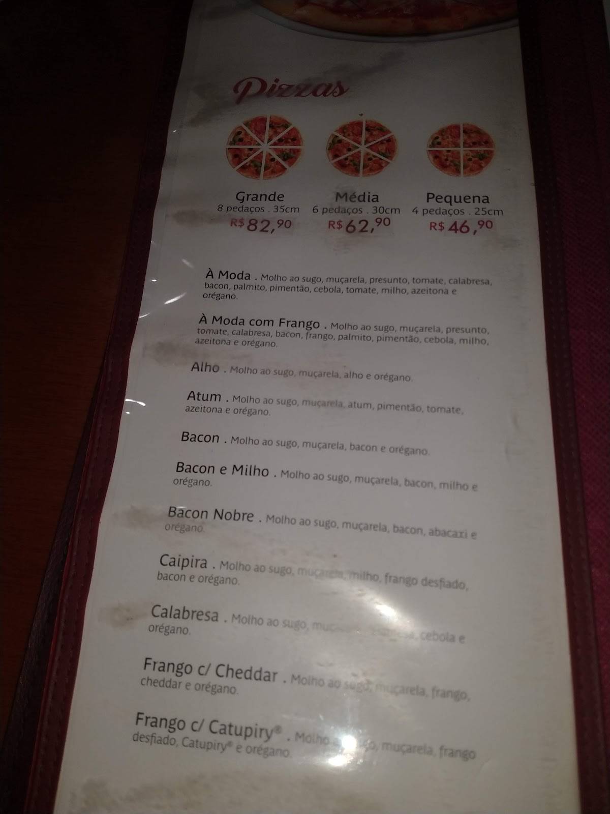 Pizza & Cia à lenha cardápio