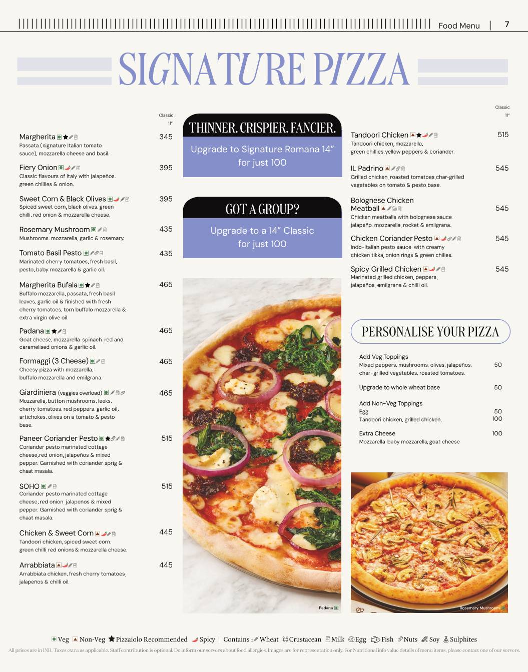 PizzaExpress menu