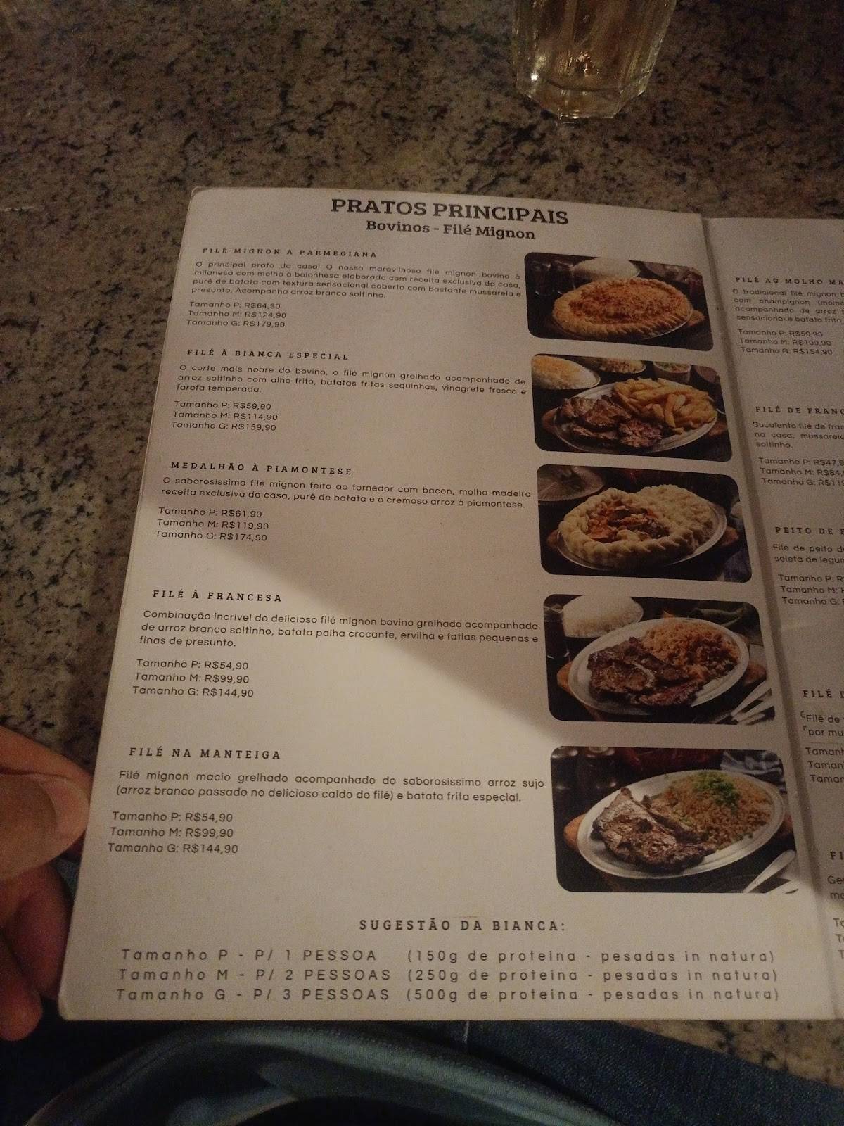 Pizzaria Bianca - Desde 1977 cardápio