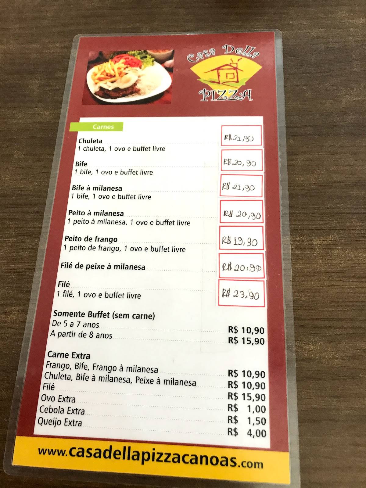 CASA DELLA PIZZA CANOAS cardápio