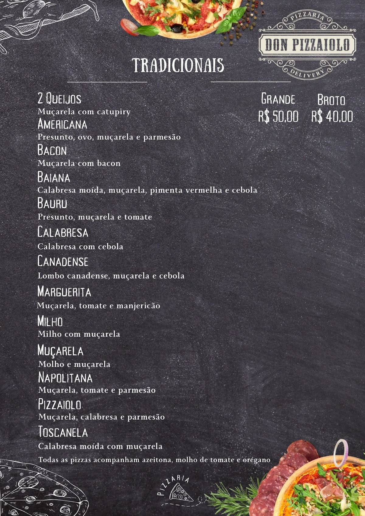 Pizzaria Don Pizzaiolo cardápio