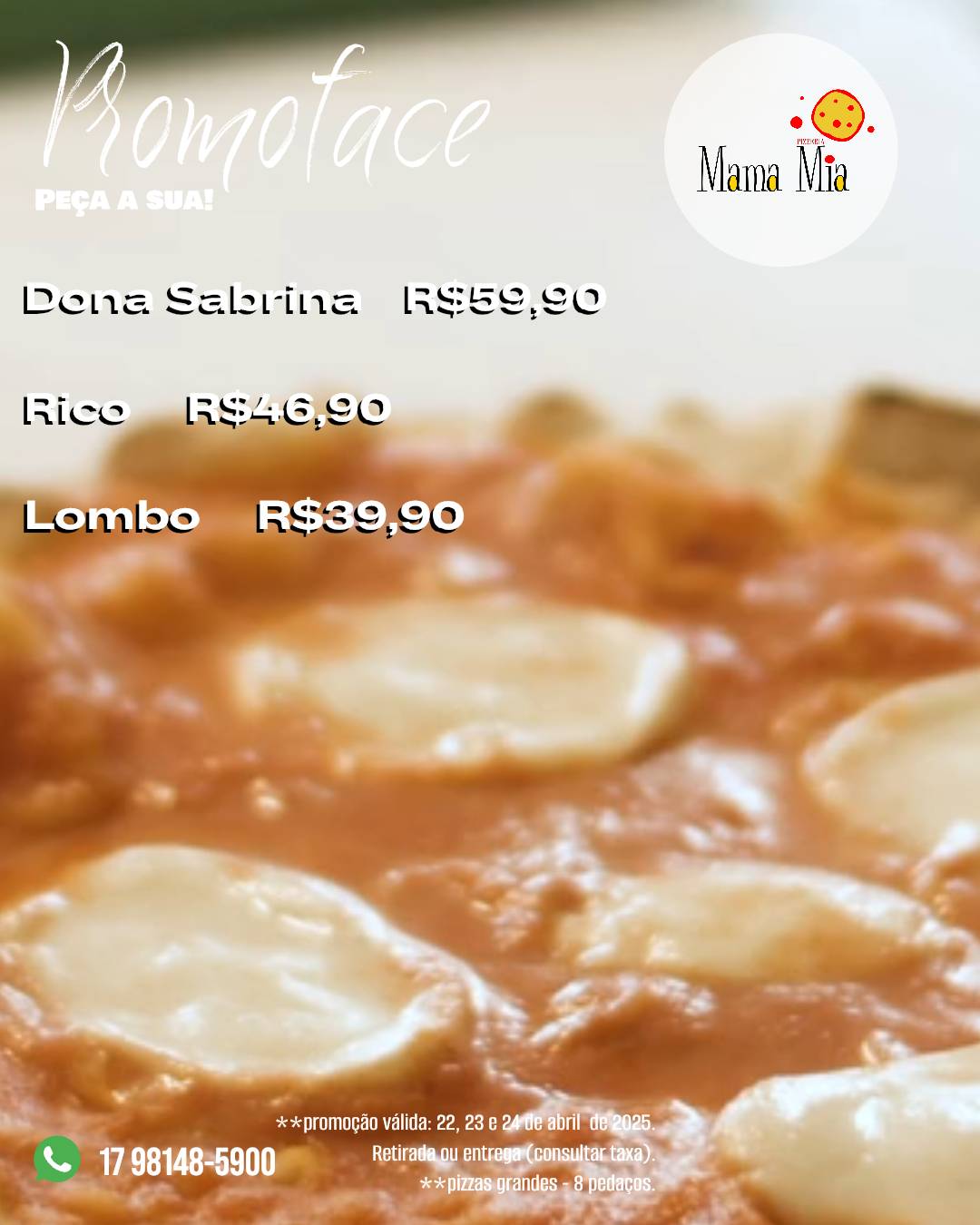 Pizzaria Mama Mia cardápio