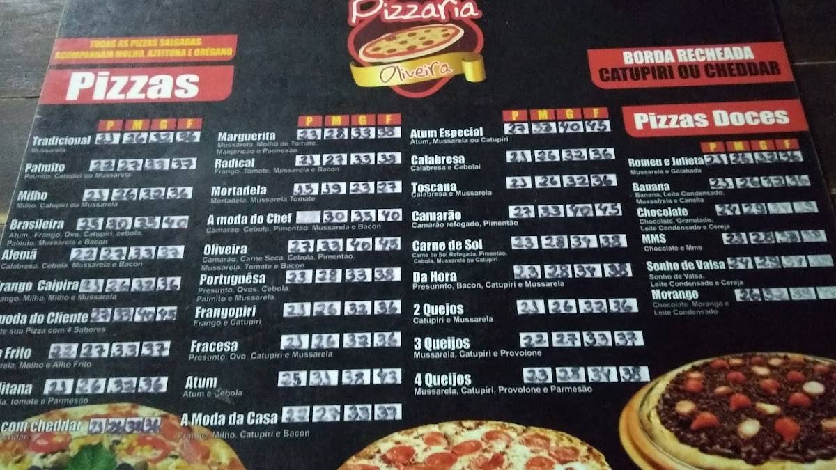 Pizzaria Oliveira cardápio