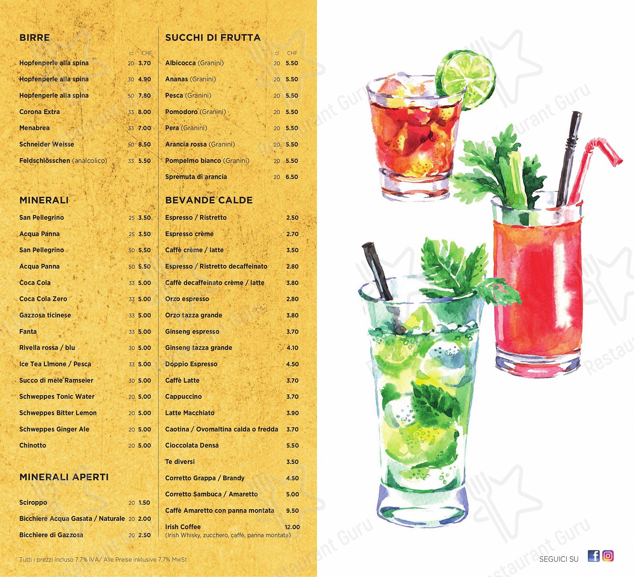 Menu di Ristorante Anacapri Lugano - At Home Catering Menu