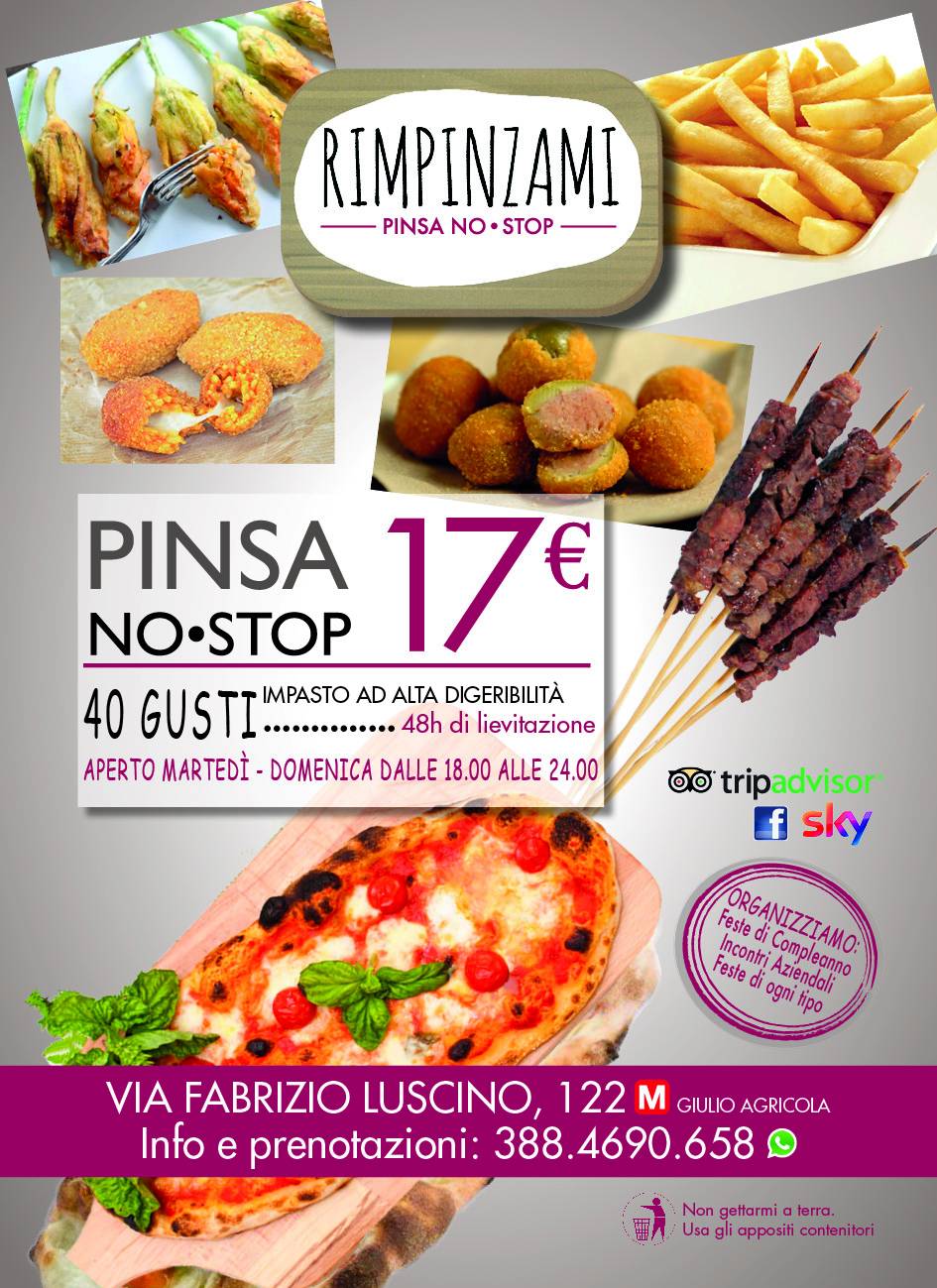 Menu di Pizzeria Cinecittà - Rimpinzami 