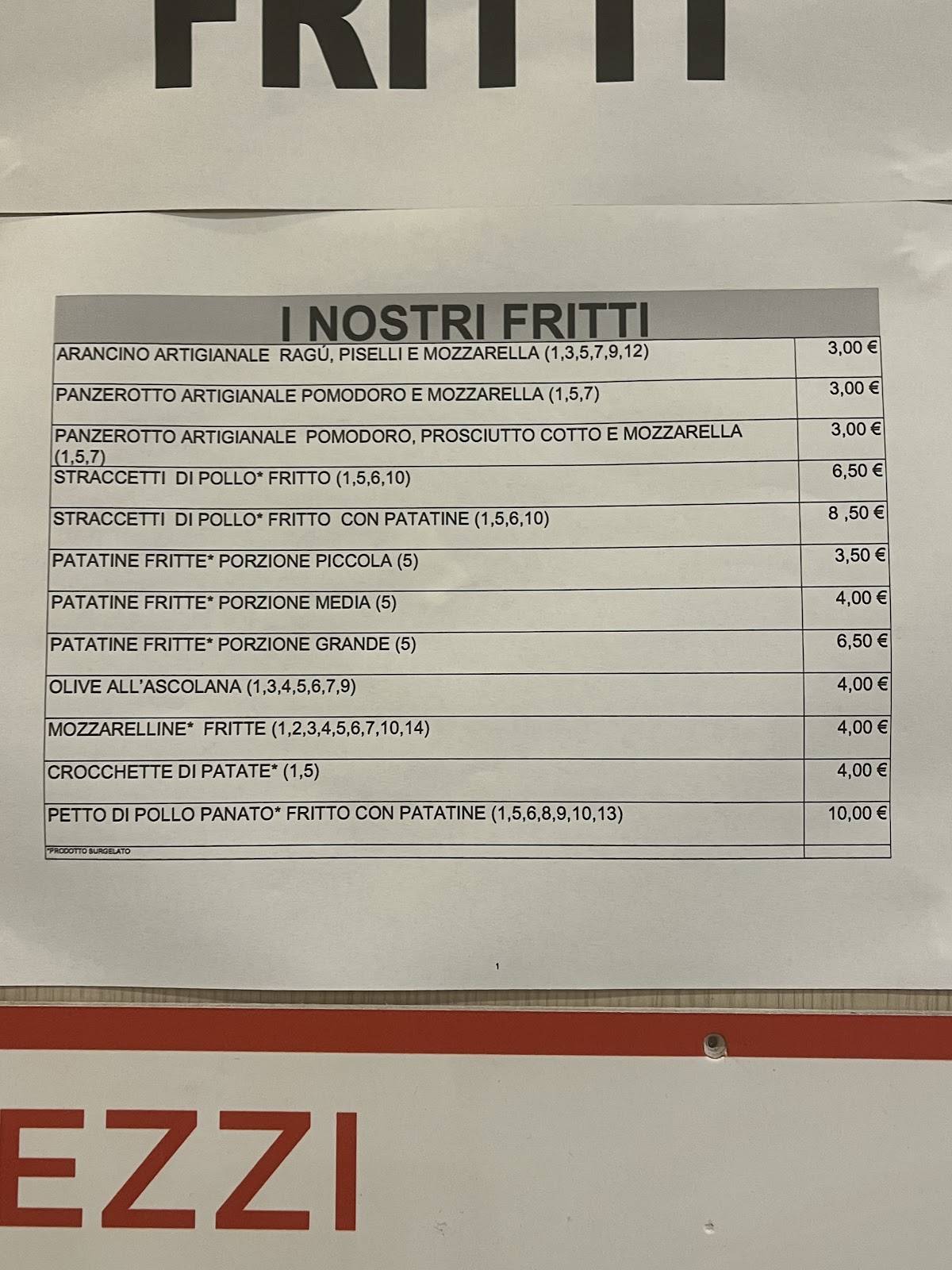 Menu di Pizzeria D'Asporto Hula-Hop 