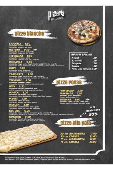 Menu di Pizzeria Era ora #Rimini 