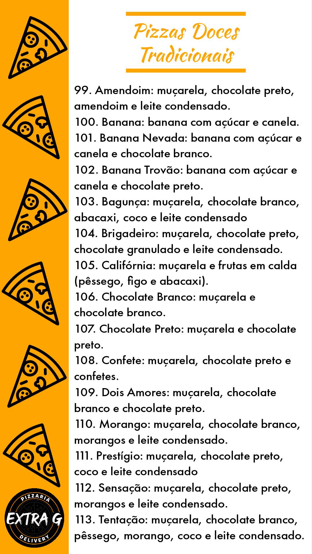 Pizzaria Extra G cardápio