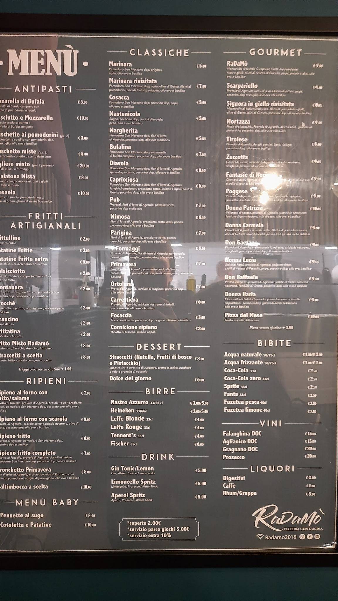 Menu di Radamò 