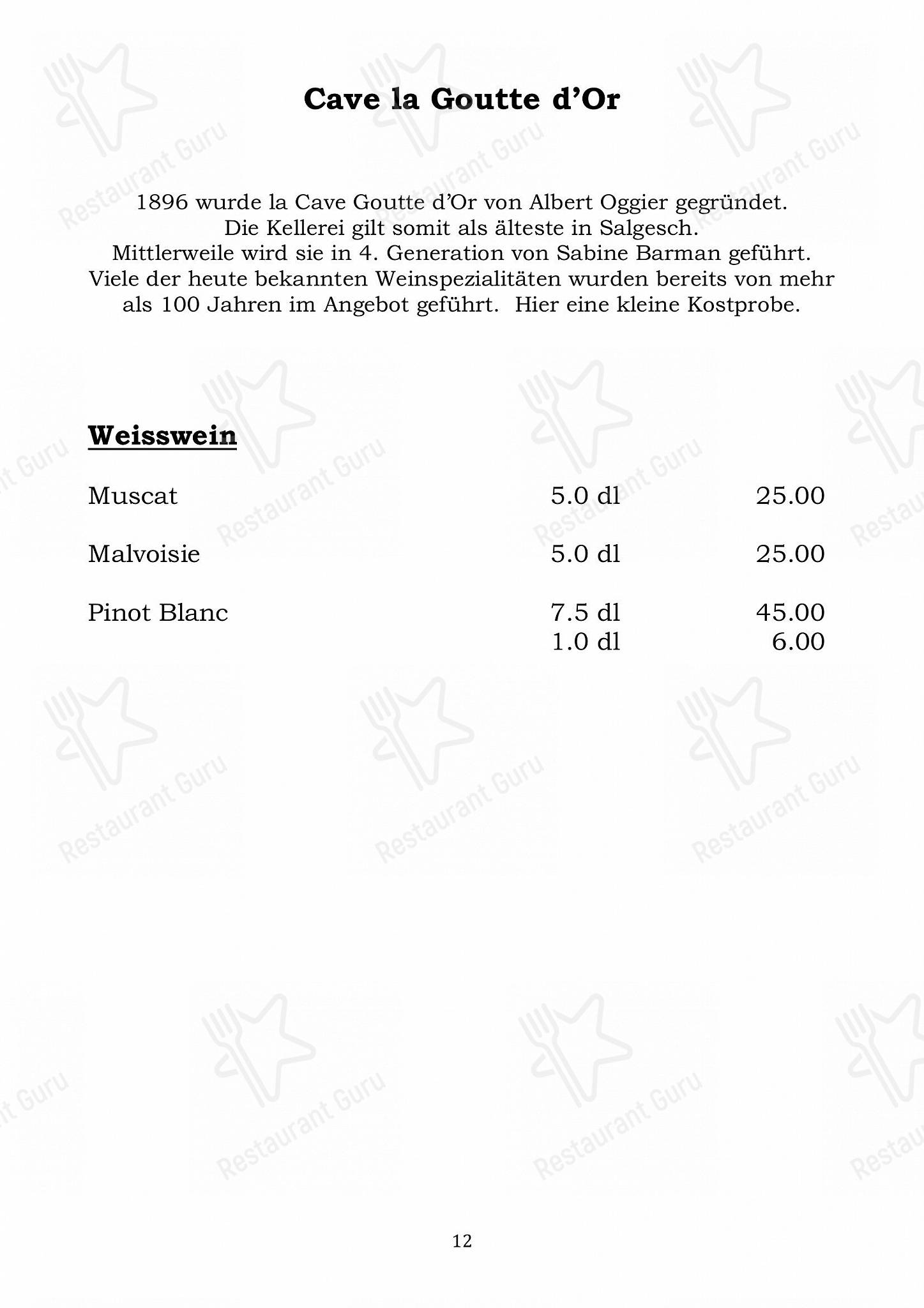 Ночное меню per Grampi’s Bar & Restaurant in Zermatt