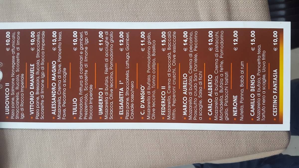 Menu di L’Impero 