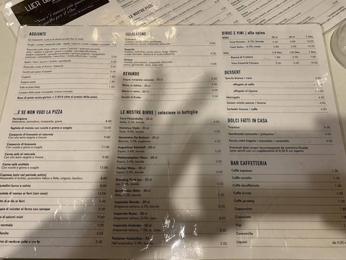 Menu di Beghini Gianluca e Busti Vania 
