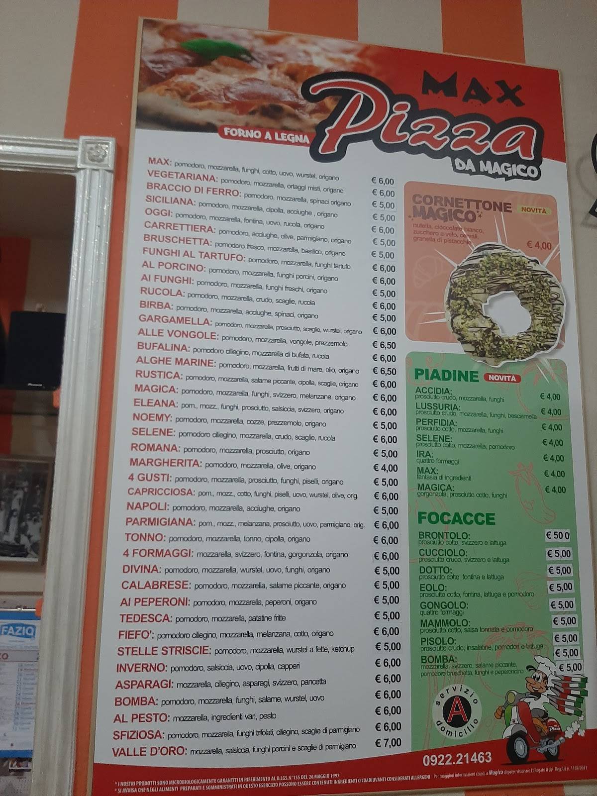 Menu di Max Pizza 