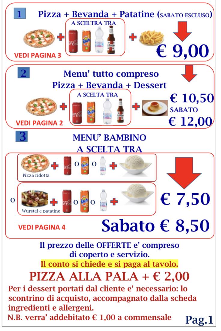 Menu di Pizzeria Paluna Di Figus E. 