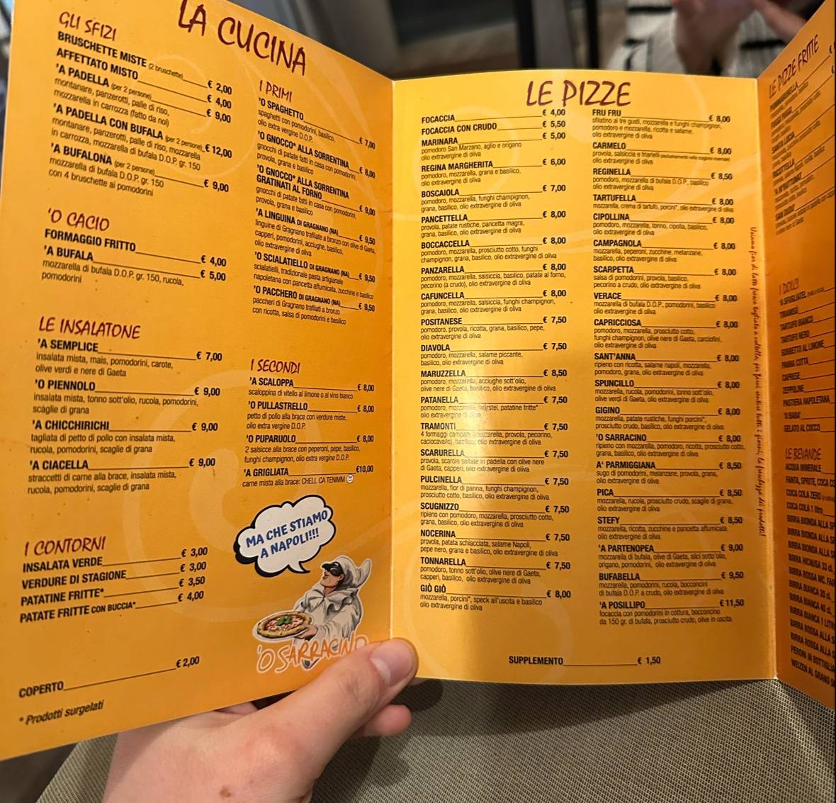 Menu di Pizzeria Ristorante 'O Sarracino 