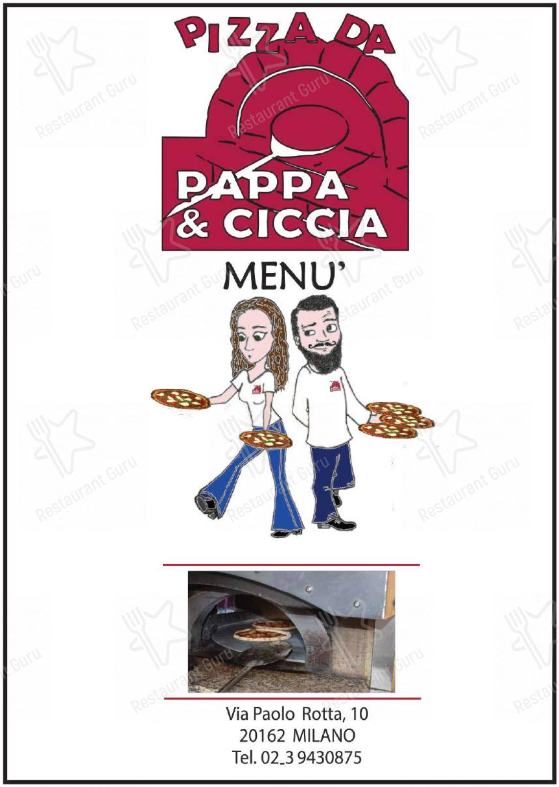 Pizzeria Pappa & Ciccia in Milano - Menu