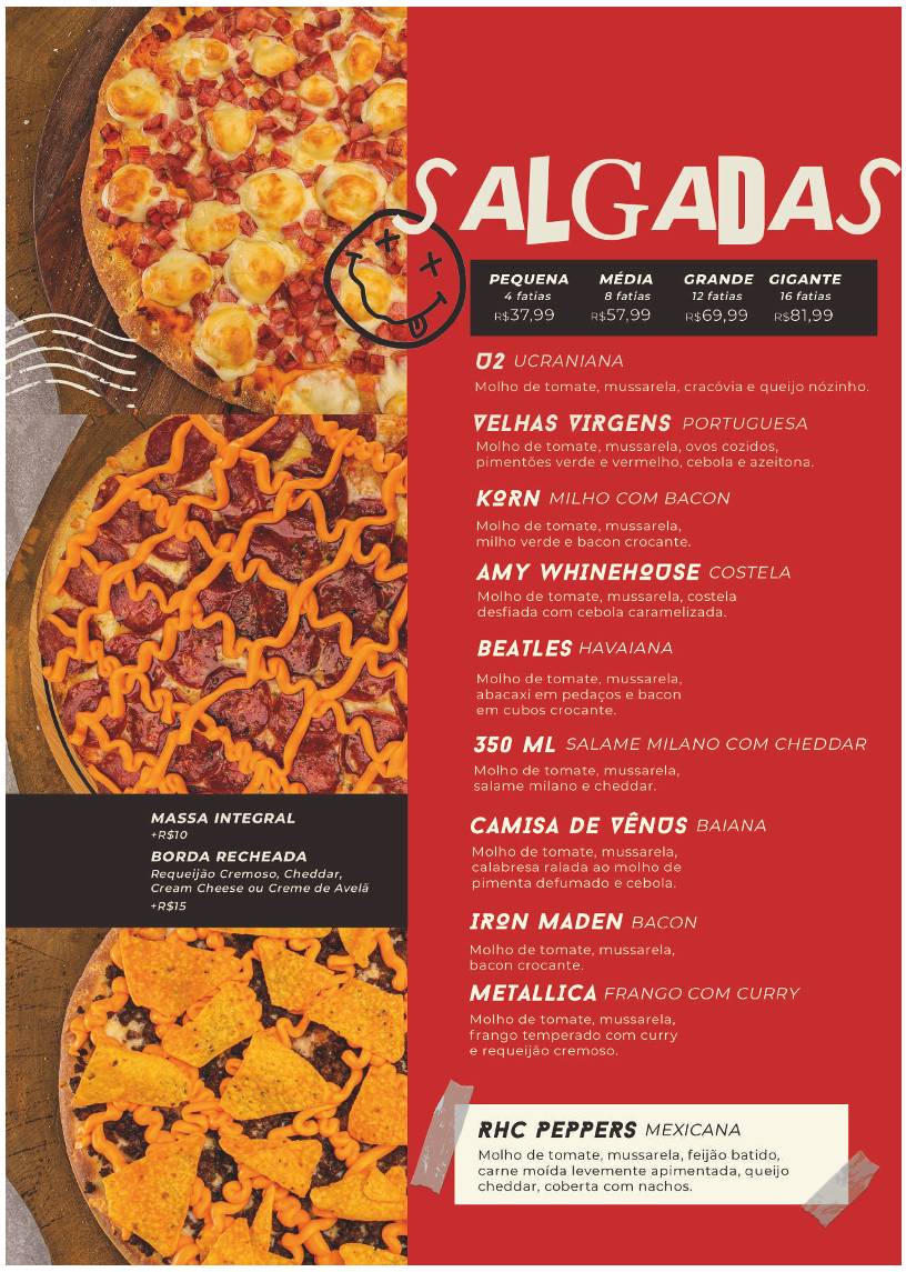 Pizza Rock Delivery cardápio