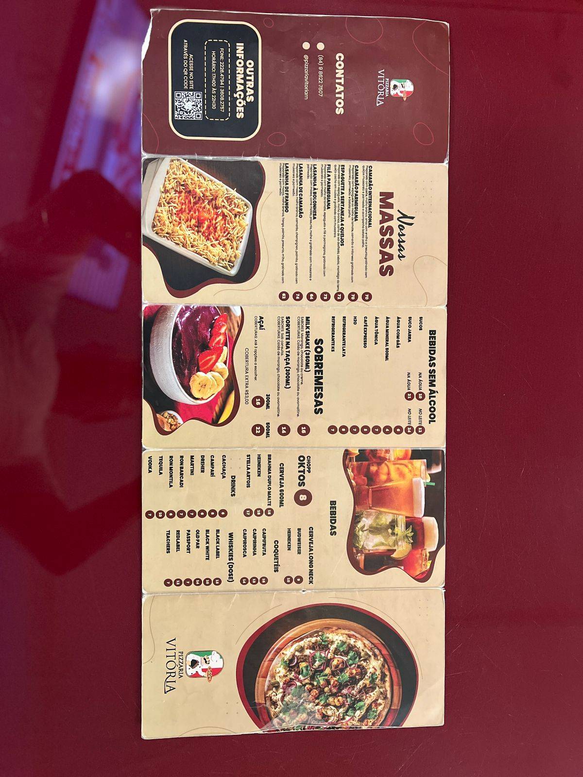 Pizzaria Vitória cardápio