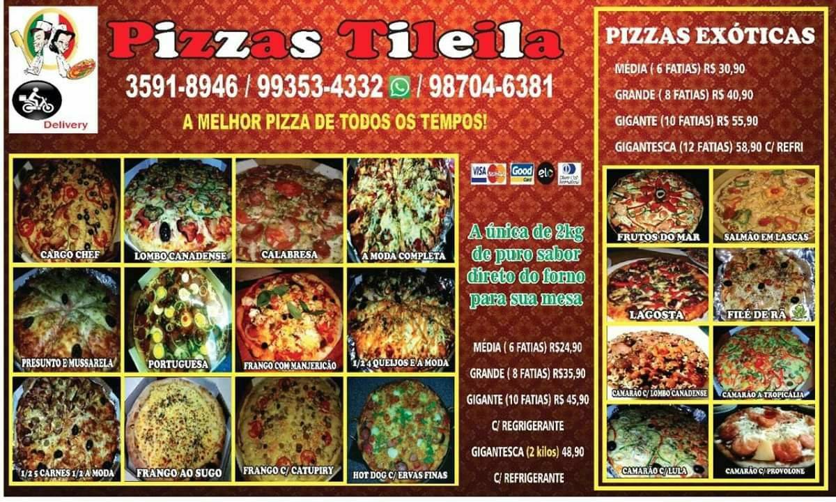 Pizzas Tileila Delivery cardápio
