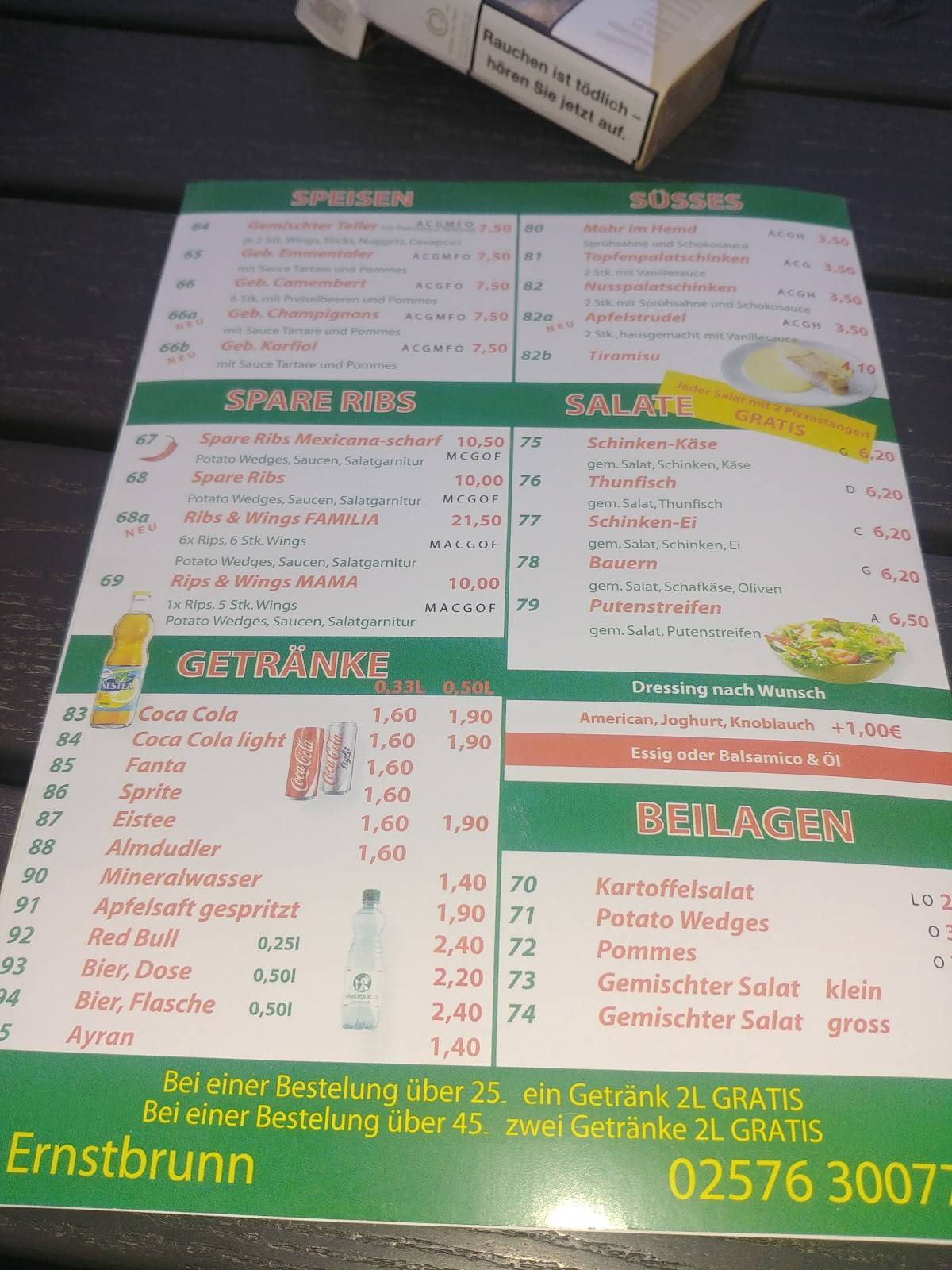 Speisekarte von Pizzeria Mama, Gummersbach, Gummersbacher Str. 32