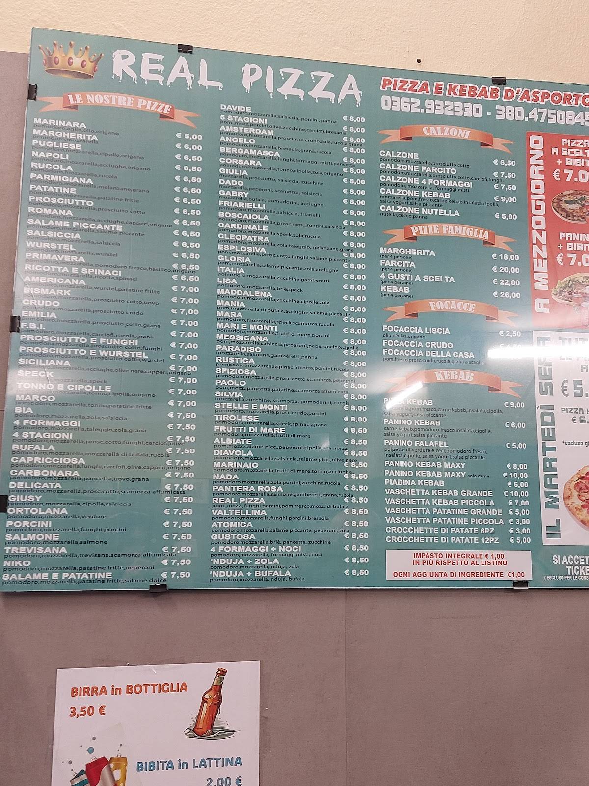 Menu di Real Pizza 