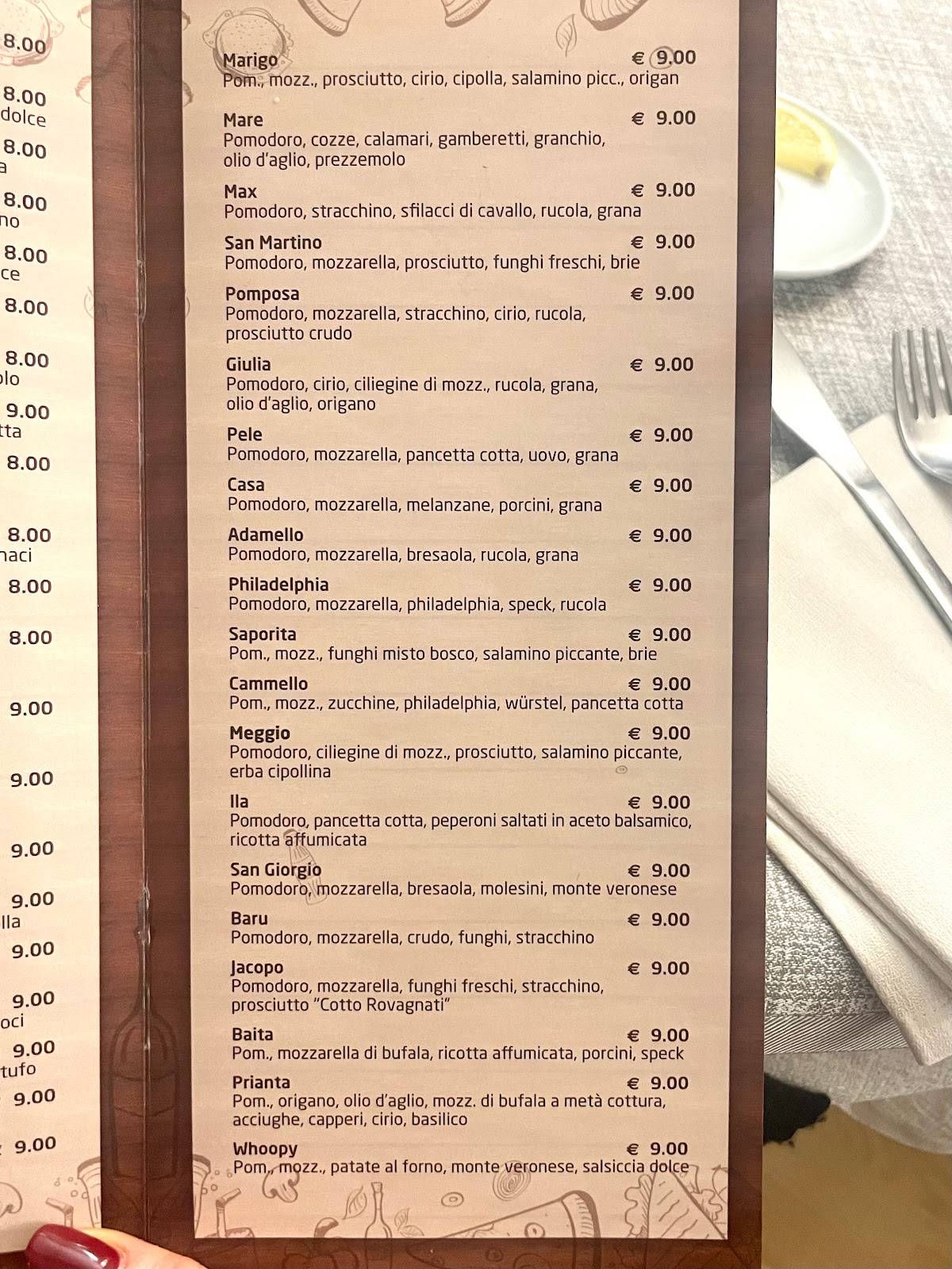 Menu di Pizzeria Ristorante Lui E Lei 