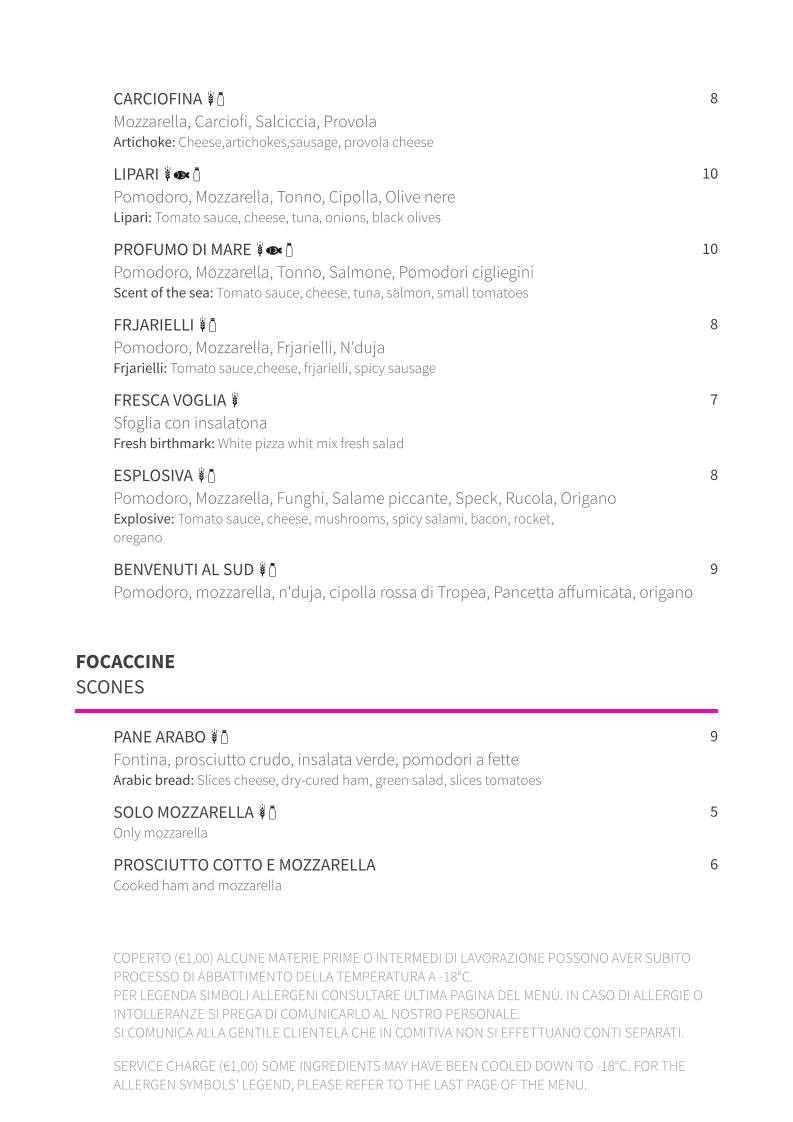 Menu di Ristorante Pizzeria Da Pinzo 
