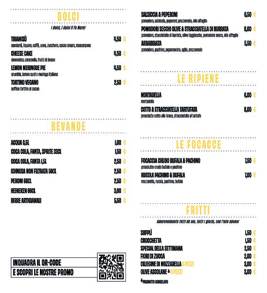 Menu de Pizzeria Spiga