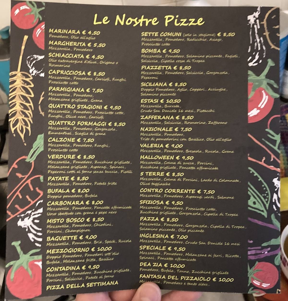 Menu di Pizzeria da asporto La Piazzetta 