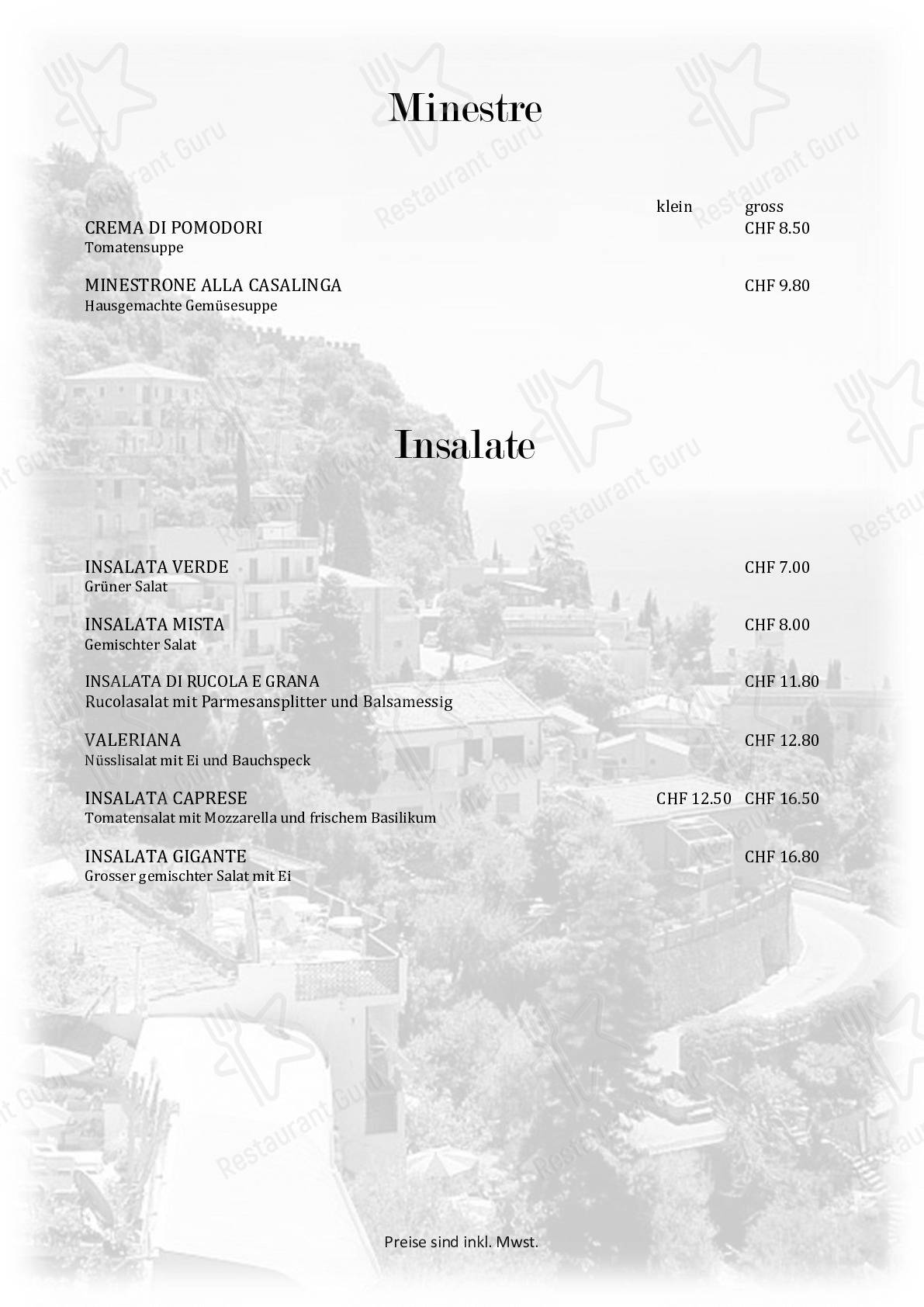 Menu per Dieci pizzeria