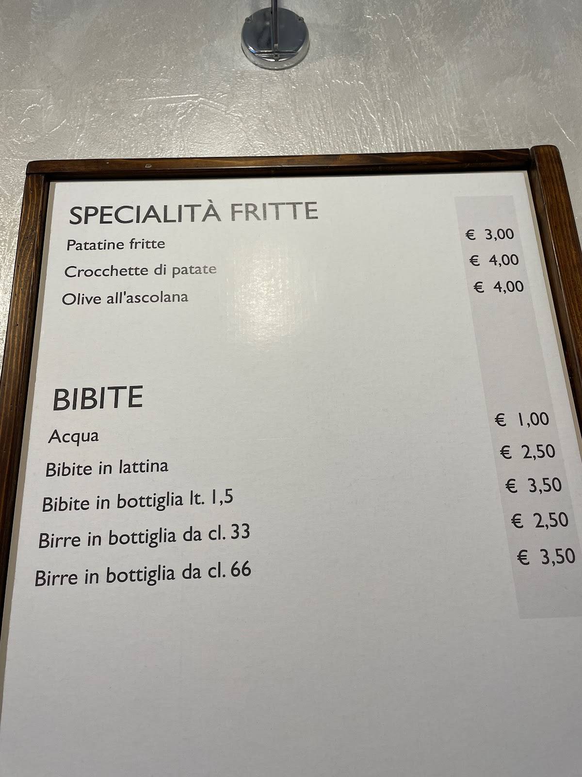 Menu de Pizzeria mirage