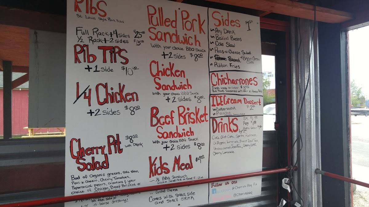 Menu at Cherries BBQ Pit, Polson