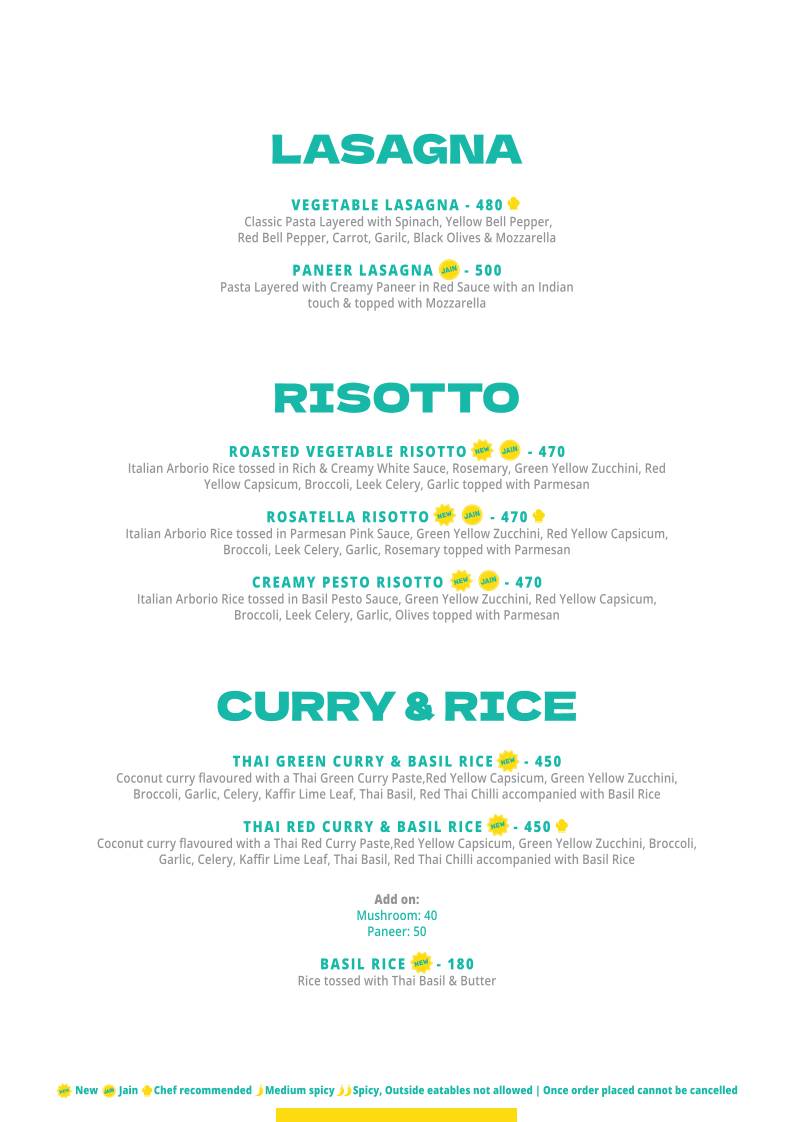 Poona Food truck menu
