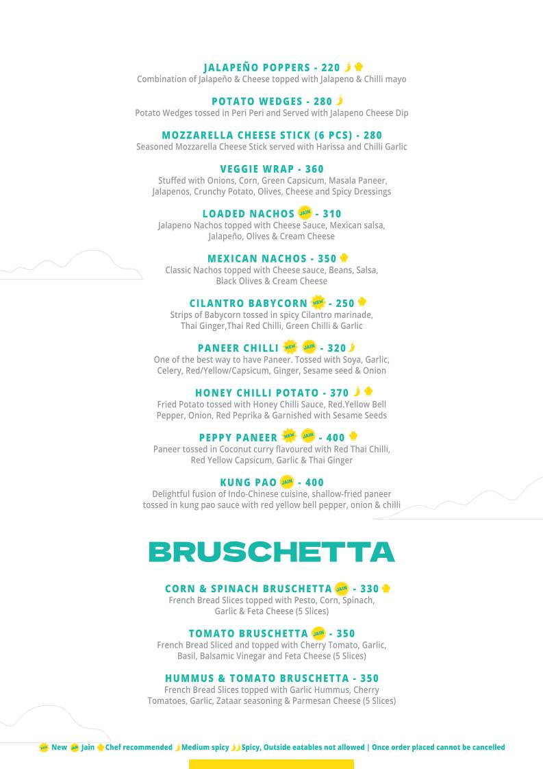 Poona Food truck menu