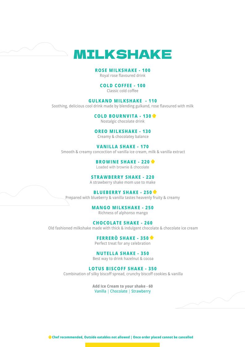 Poona Food truck menu